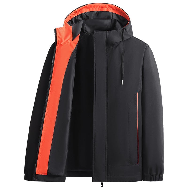 2024 Solid Color Casual New Sports Outdoor Jacket Coat Windproof Soft Shell Cardigan Coat Men - Image 3